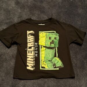 Kids Black Graphic Tee with Green Creeper